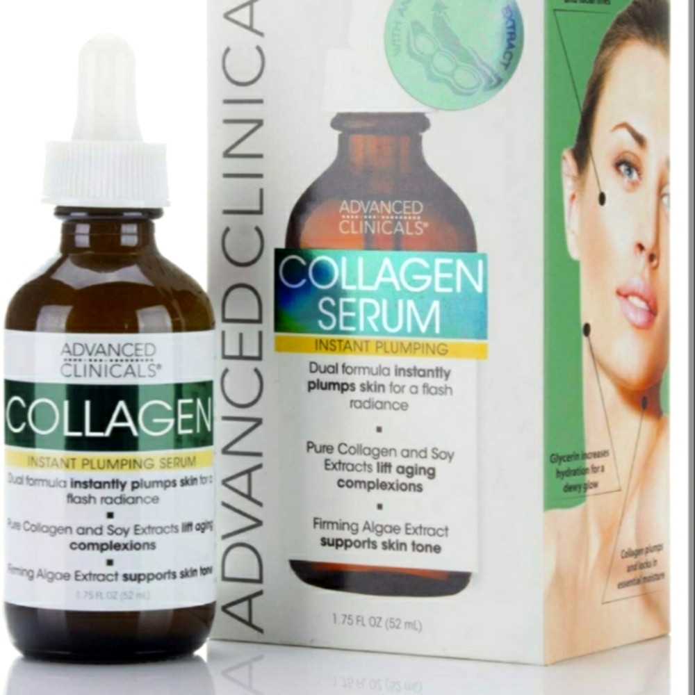Advanced Clinical COLLAGEN (👉LOT 2) Face Serum Instant Plumping, 1.75 FL …